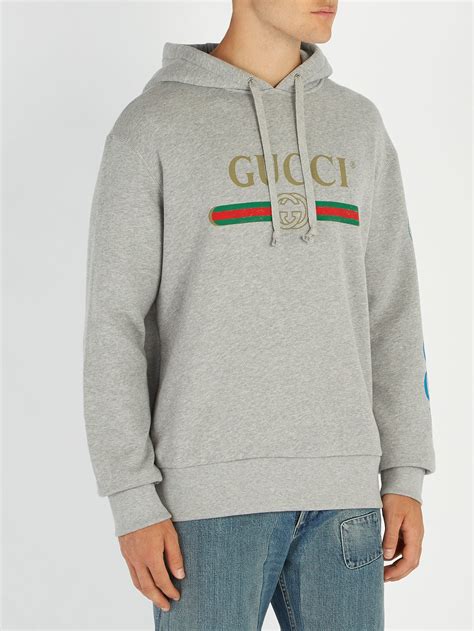 gucci grey sweatshit with blue dragon|Cotton jersey sweatshirt with Web in grey .